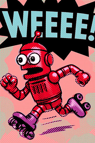 Running Pop Art Robot Pop art reproduction