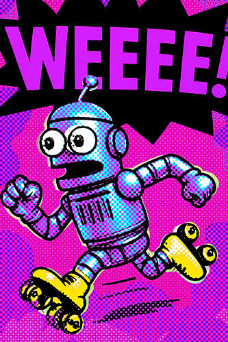 Pop Art Roller Robot Pop art reproduction