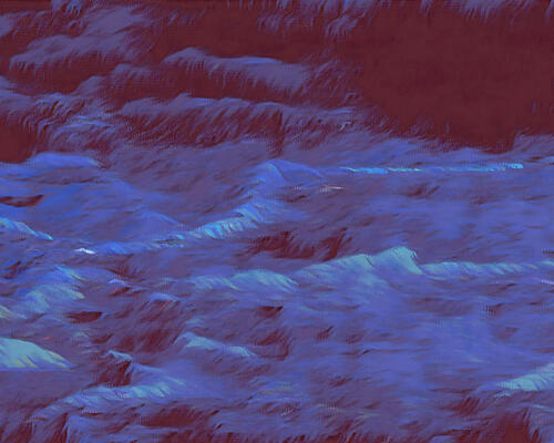 Mysterious Blue Waves Art Print