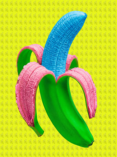 Blue Banana Pink Peel Pop art reproduction