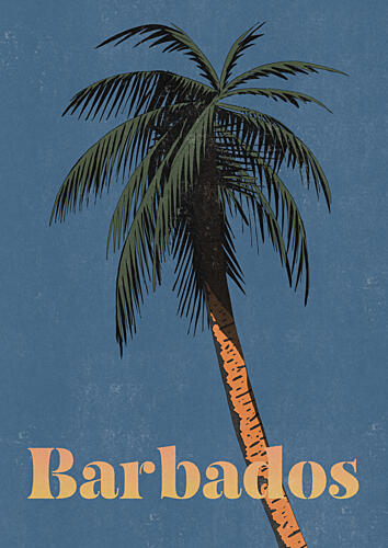 Vintage Barbados Palm Art Print