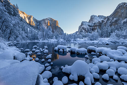 Golden Light Winter Valley Art Print by DonnaHom Apa