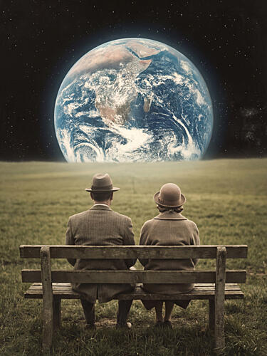 Contemplating Planet Earth Art Print