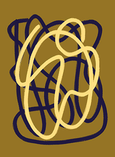 Abstract Blue Gold Art Print by Studio Memb