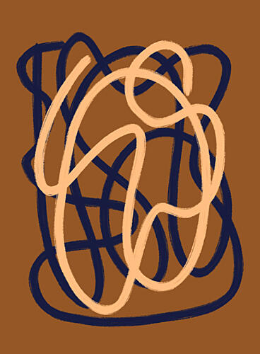 Fluid Lines Abstract Art Print by Studio Memb