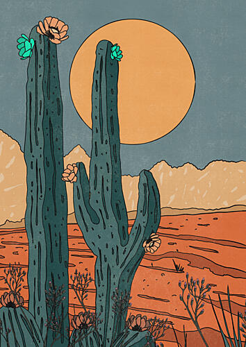 Southwest Desert Bloom Art Print