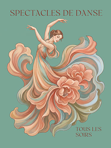 Elegant Flowing Dancer Art Print