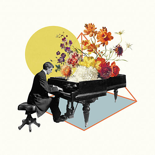Vintage Piano Bloom Art Print