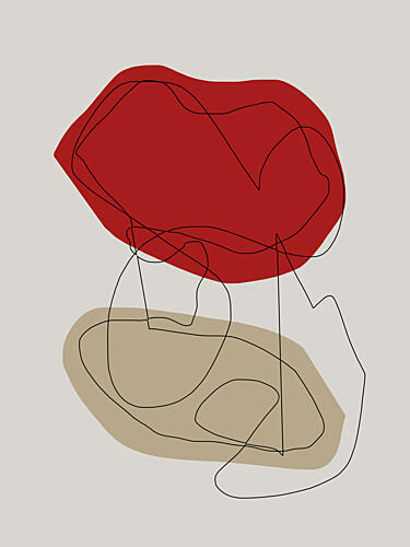 Abstract Red Beige Flow Art Print by Juliana Sampaio Silva