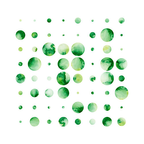 Green Watercolor Dots Art Print
