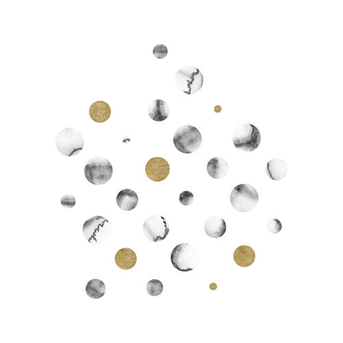 Gold Marble Circles Art Print by Fabiana Silveira
