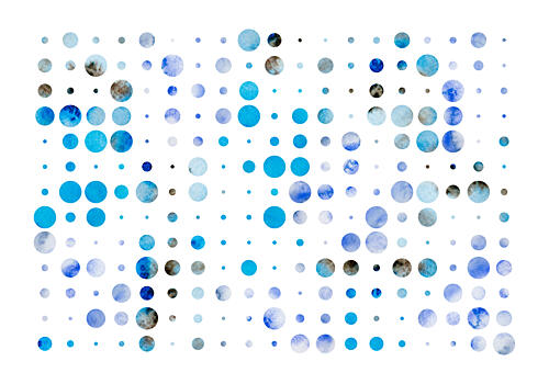 Blue Watercolor Dots Art Print by Fabiana Silveira