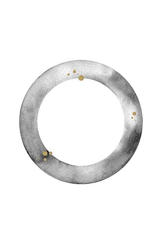 Golden Grey Circle Art Print by Fabiana Silveira