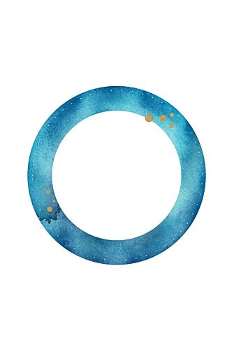 Blue Gold Cosmic Ring Art Print by Fabiana Silveira