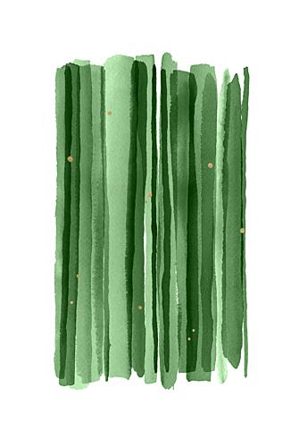 Green Watercolor Stripes Art Print