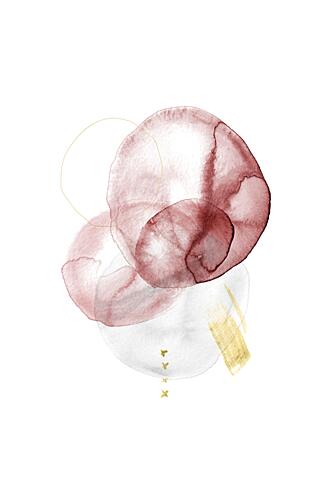 Blush Gold Abstract Flow Art Print by Fabiana Silveira