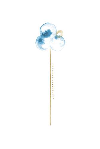 Blue Watercolor Bloom Art Print by Fabiana Silveira