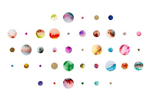 Colorful Watercolor Circles Art Print by Fabiana Silveira