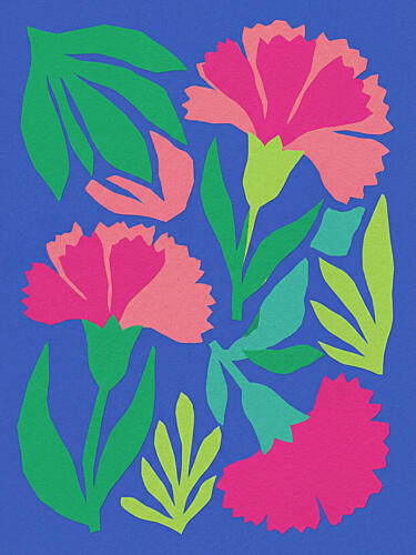 Modern Pink Carnations Art Print