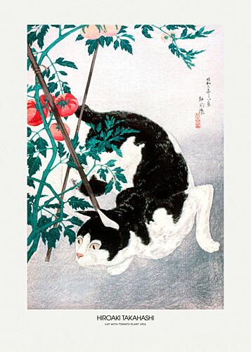 Cat with Tomato Plant 1931 Art Print