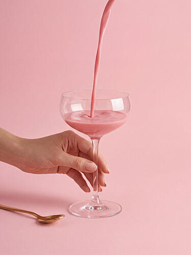 Pouring Pink Drink Gold Print