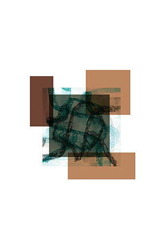 Modern Geometric Layers Art Print by Cartissi