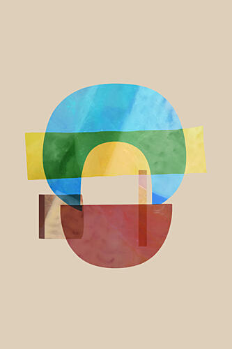 Colorful Geometric Balance Art Print by Cartissi