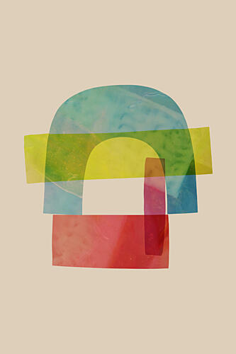 Colorful Abstract Shapes Art Print by Cartissi