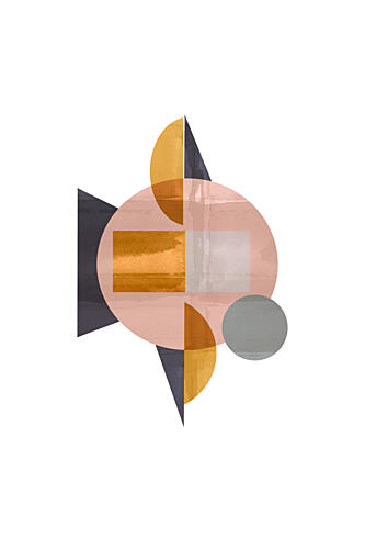 Modern Geometric Blush Art Print by Cartissi