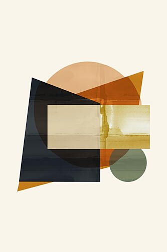 Earthy Geometric Shapes Art Print by Cartissi