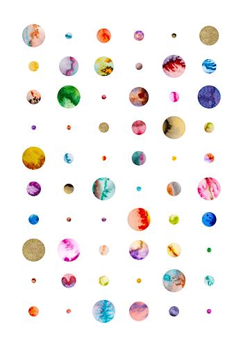 Colorful Watercolor Planets Art Print by Fabiana Silveira