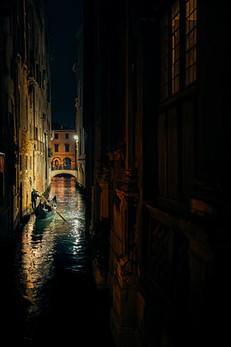 Romantic Venice Gondola Gold Print