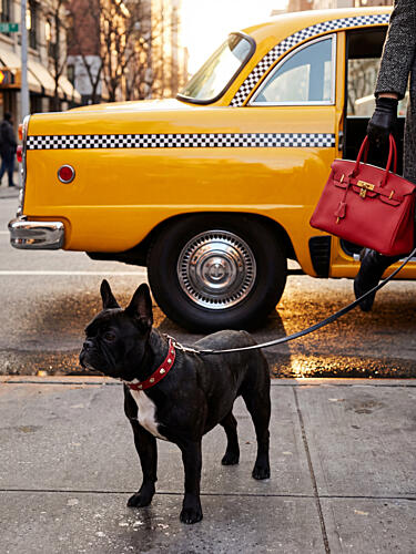 Urban Dog Red Bag Gold Print