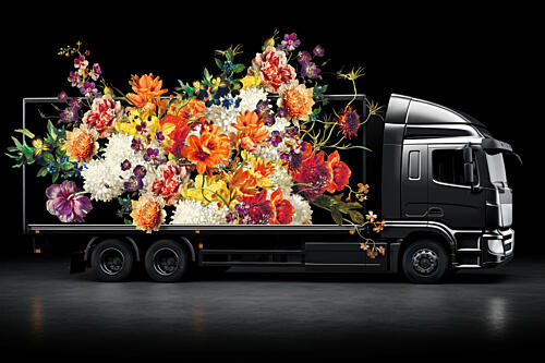 Vibrant Floral Truck Art Print