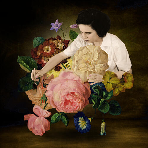 Woman Arranging Flowers Art Print