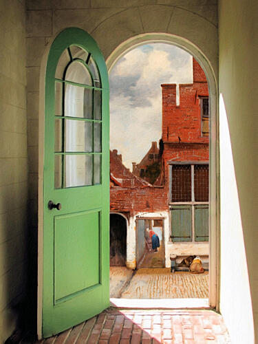 Historic Green Door Alley Art Print