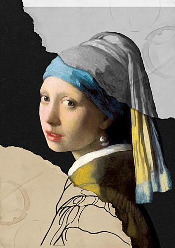 Classic Modern Portrait Gold Print