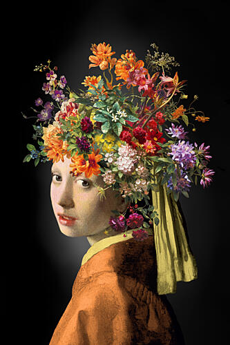 Girl with a Floral Crown Art Print