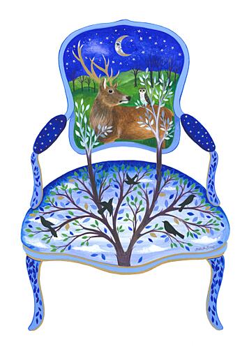 Stag Armchair Gold Print