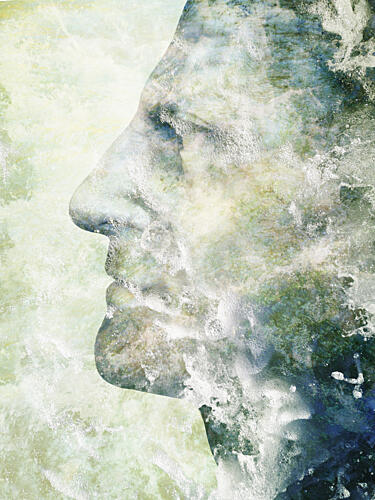 Flowing Water Profile Art Print