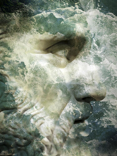 Turbulent Sea God Art Print