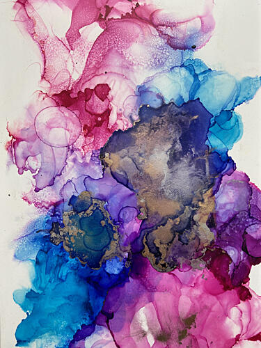 Vibrant Gold Nebula Gold Print