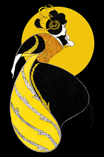 Art Deco Golden Silence Gold Print