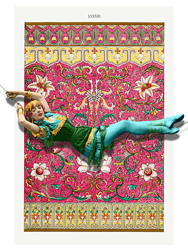 Dreamlike Floral Dancer Gold Print