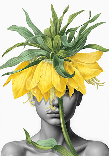 Surreal Botanical Portrait Art Print