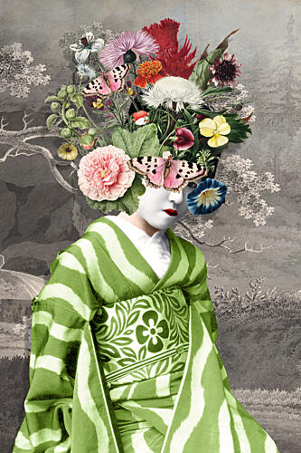 Geisha Butterfly Blooms Art Print