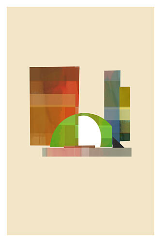 Vibrant Abstract Shapes Art Print by Cartissi