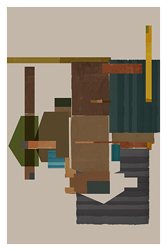 Layered Earthy Shapes Art Print by Cartissi