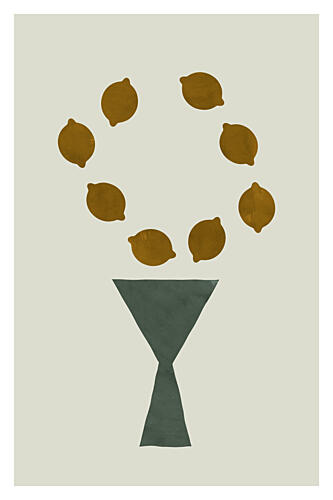 Minimalist Lemon Vessel Gold Print