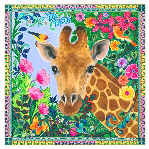 Floral Giraffe Art Print